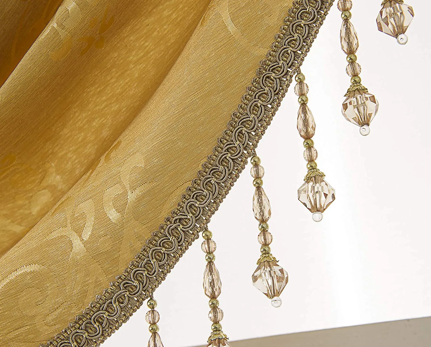 Belgium Shiny Jacquard 47 x 37 in. Swag Window Valance