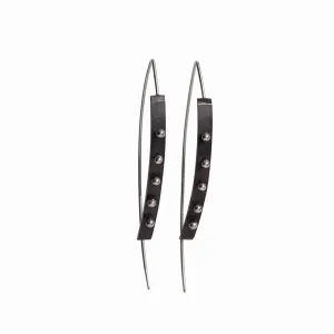 Black Oxidized Moonscape Earrings