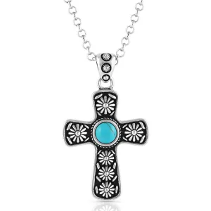 Bold in Faith Turquoise Cross Necklace-NC5525