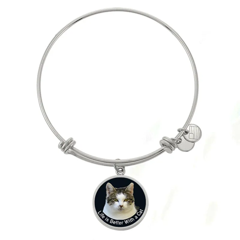 Cat Bangle Bracelets - Life Is Better With A Cat