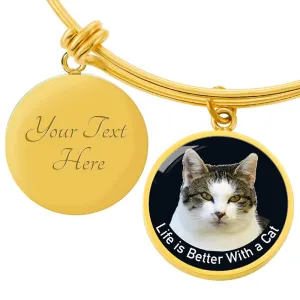 Cat Bangle Bracelets - Life Is Better With A Cat