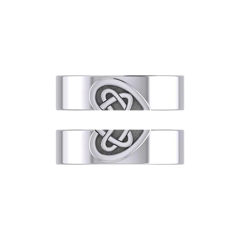 Celtic Heart Love Silver Commitment Band Ring TRI1941