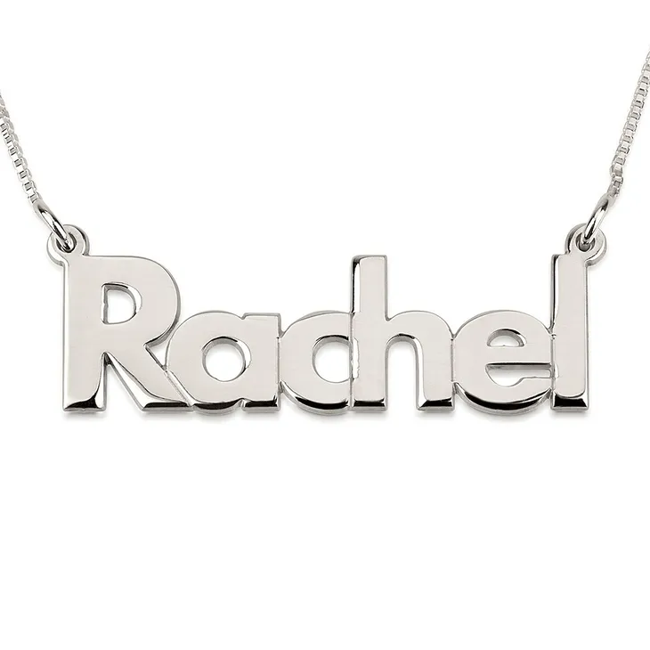 Chic Bold Name Necklace - Sterling Silver, Rose Gold, or 24K Yellow Gold Plating