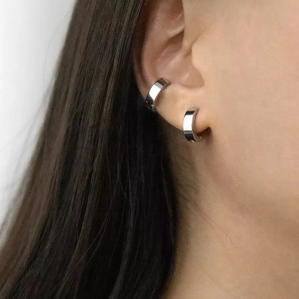 CLASP HOOP CUFF EARRINGS