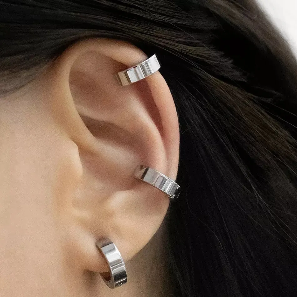 CLASP HOOP CUFF EARRINGS