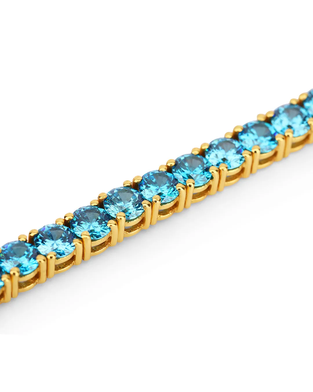 Cocktail Blue Round Zirconia Tennis Bracelet