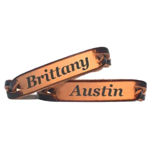 Couples Leather Bracelets with Your Names (Pair)