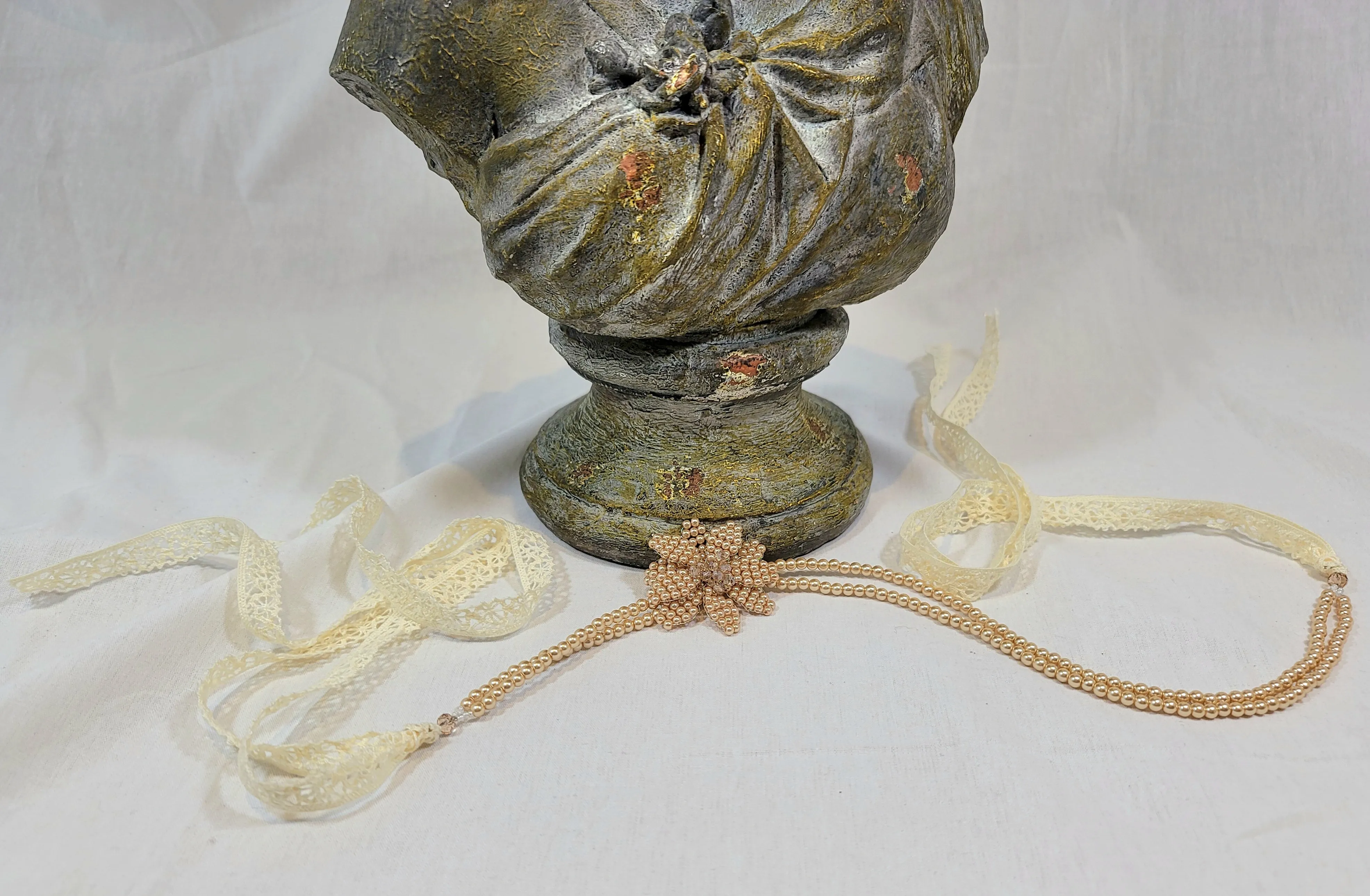 Cream With Tan Flower Headband