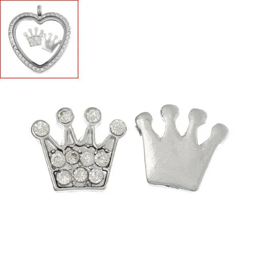 Crown Floating Charms For Glass Living Memory Lockets