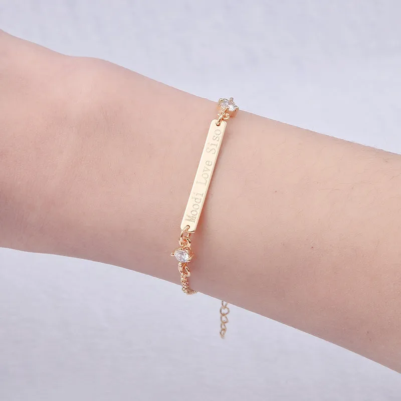 Custom Crystal Bar Bracelet