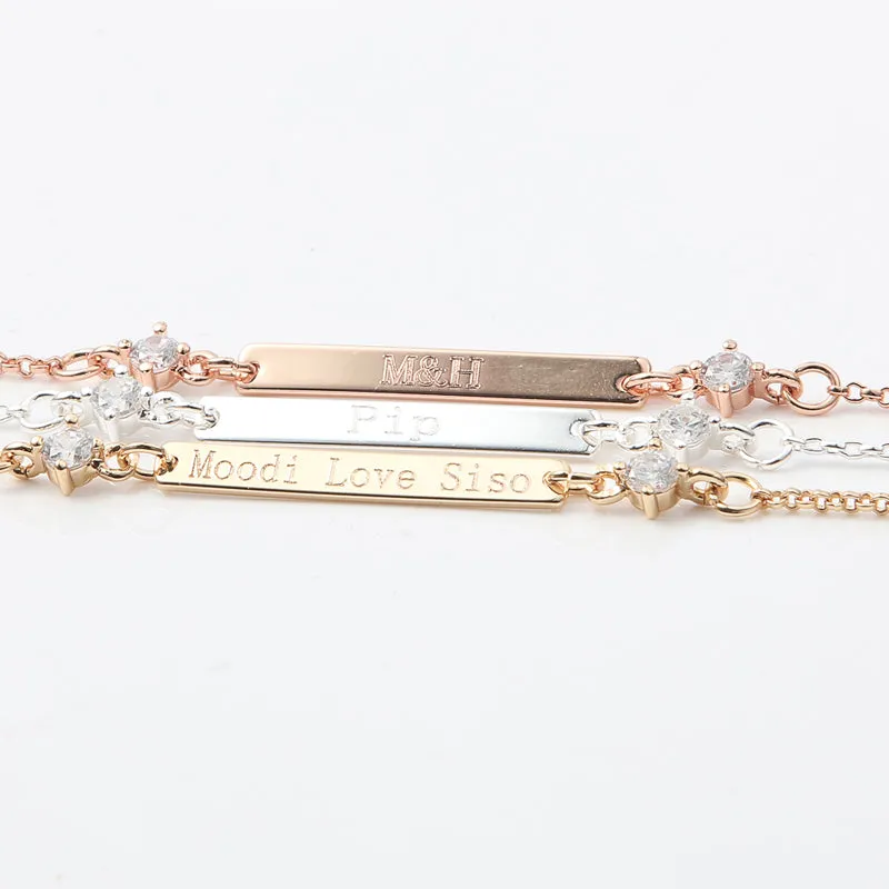 Custom Crystal Bar Bracelet