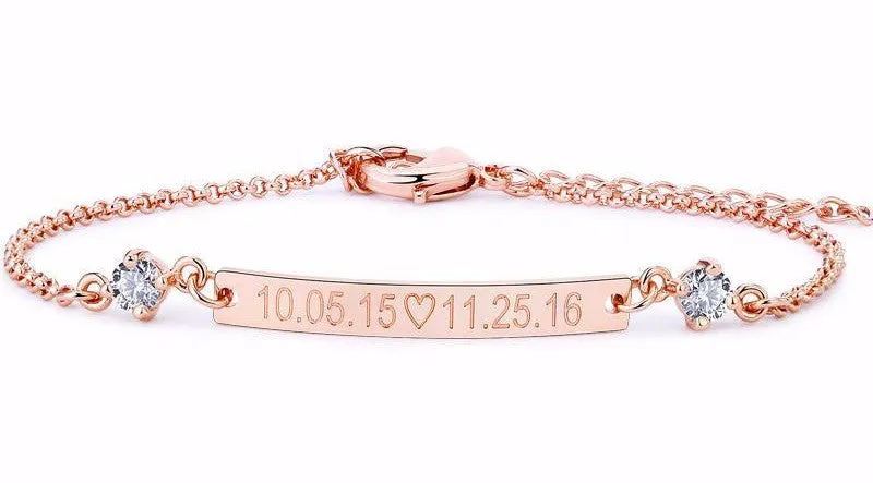 Custom Crystal Bar Bracelet