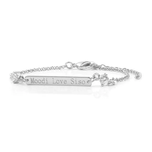 Custom Crystal Bar Bracelet