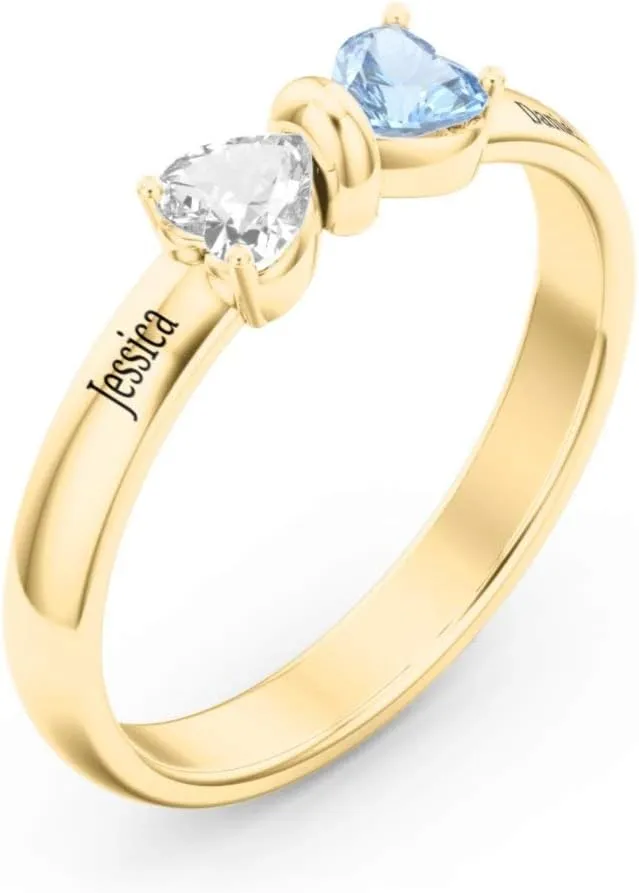 Customized Engagement Rings for Couples, Personalized Rings for Women Promise Rings for Her, Birthstone Rings Engraved Name Ring, 925 Sterling Silver Wedding Rings Mothers Ring Gift
