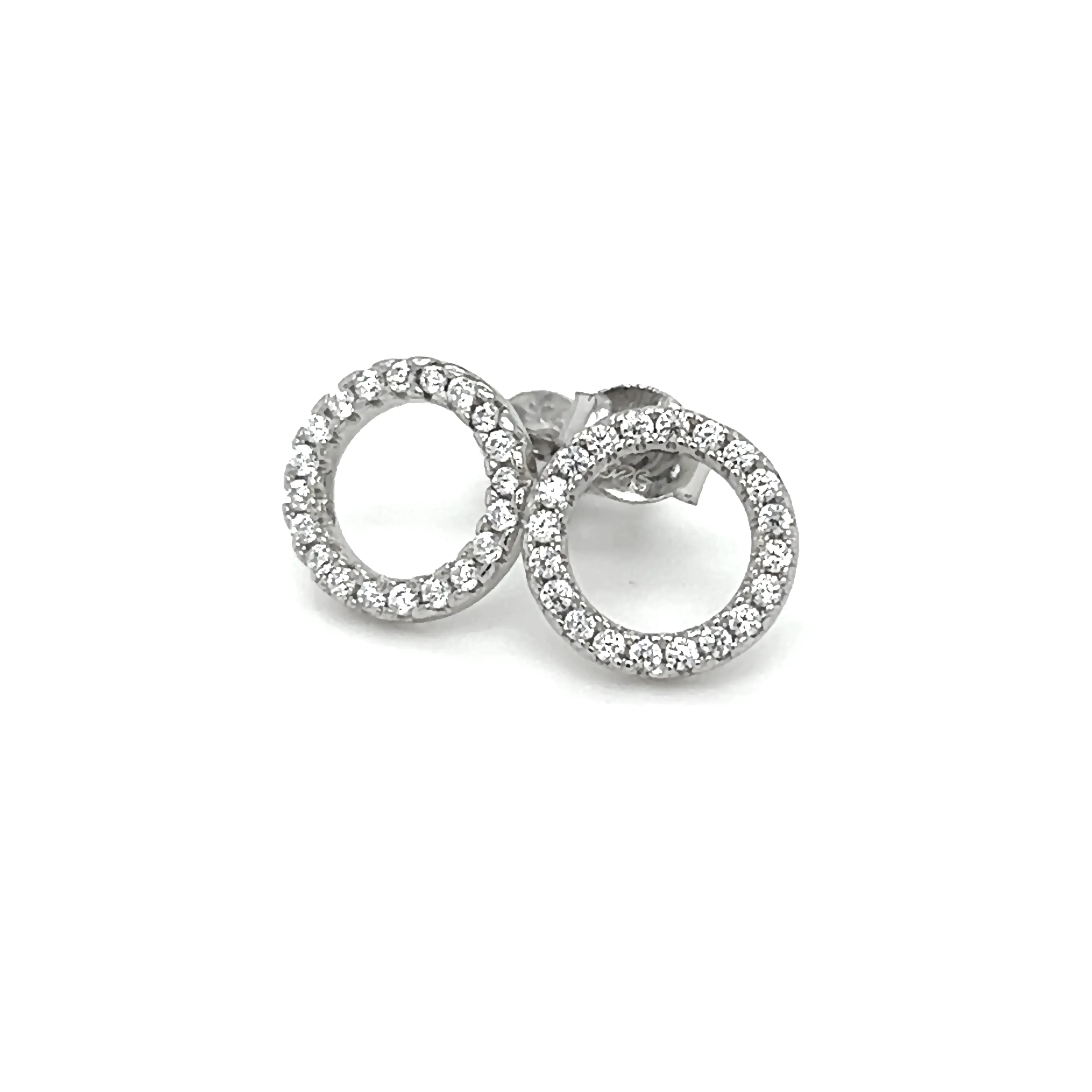 CZ Outline Circle Studs