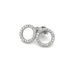 CZ Outline Circle Studs