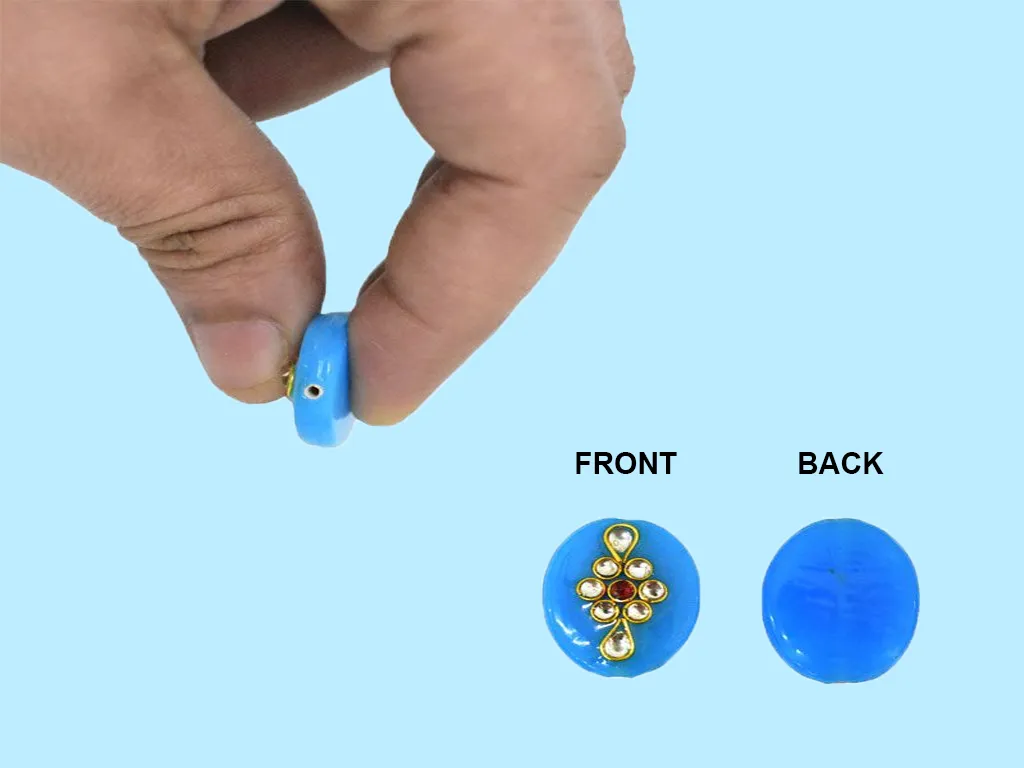 Dark Sky Blue Kundan Work Beads