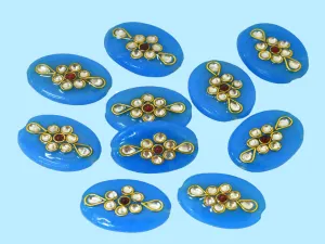 Dark Sky Blue Kundan Work Beads
