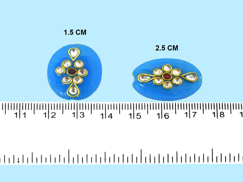 Dark Sky Blue Kundan Work Beads