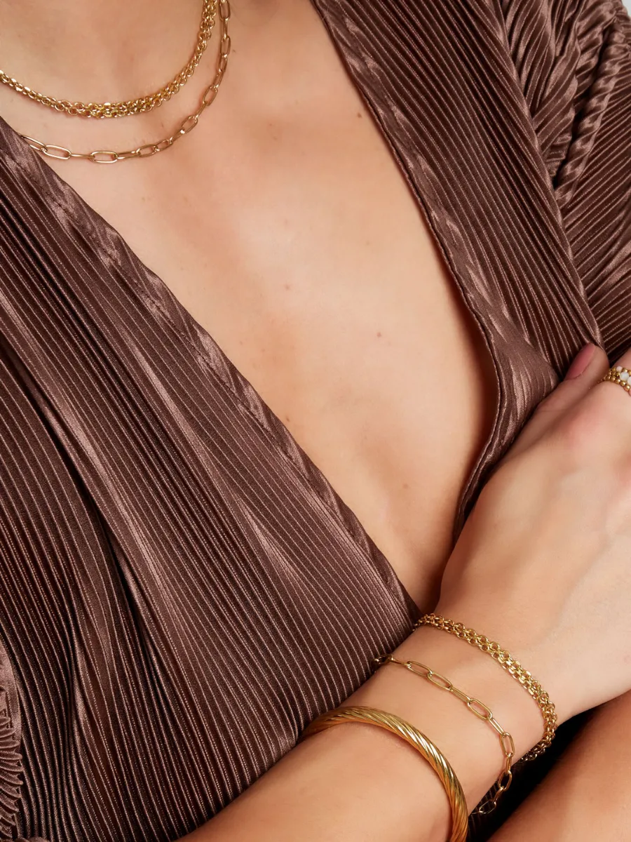 Demi bracelet - large mesh vintage French style