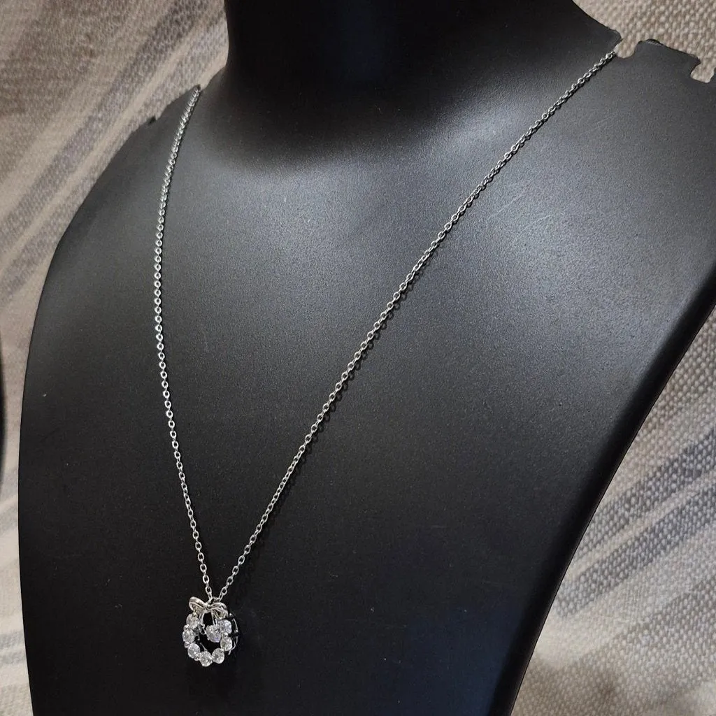 Diamond buzz silver chain pendant_2 daily office college wears