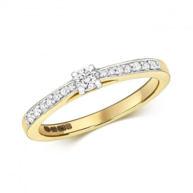 Diamond Jewellery 9ct Solitaire Set Shoulders Gold Rings RD630