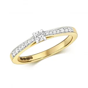 Diamond Jewellery 9ct Solitaire Set Shoulders Gold Rings RD630