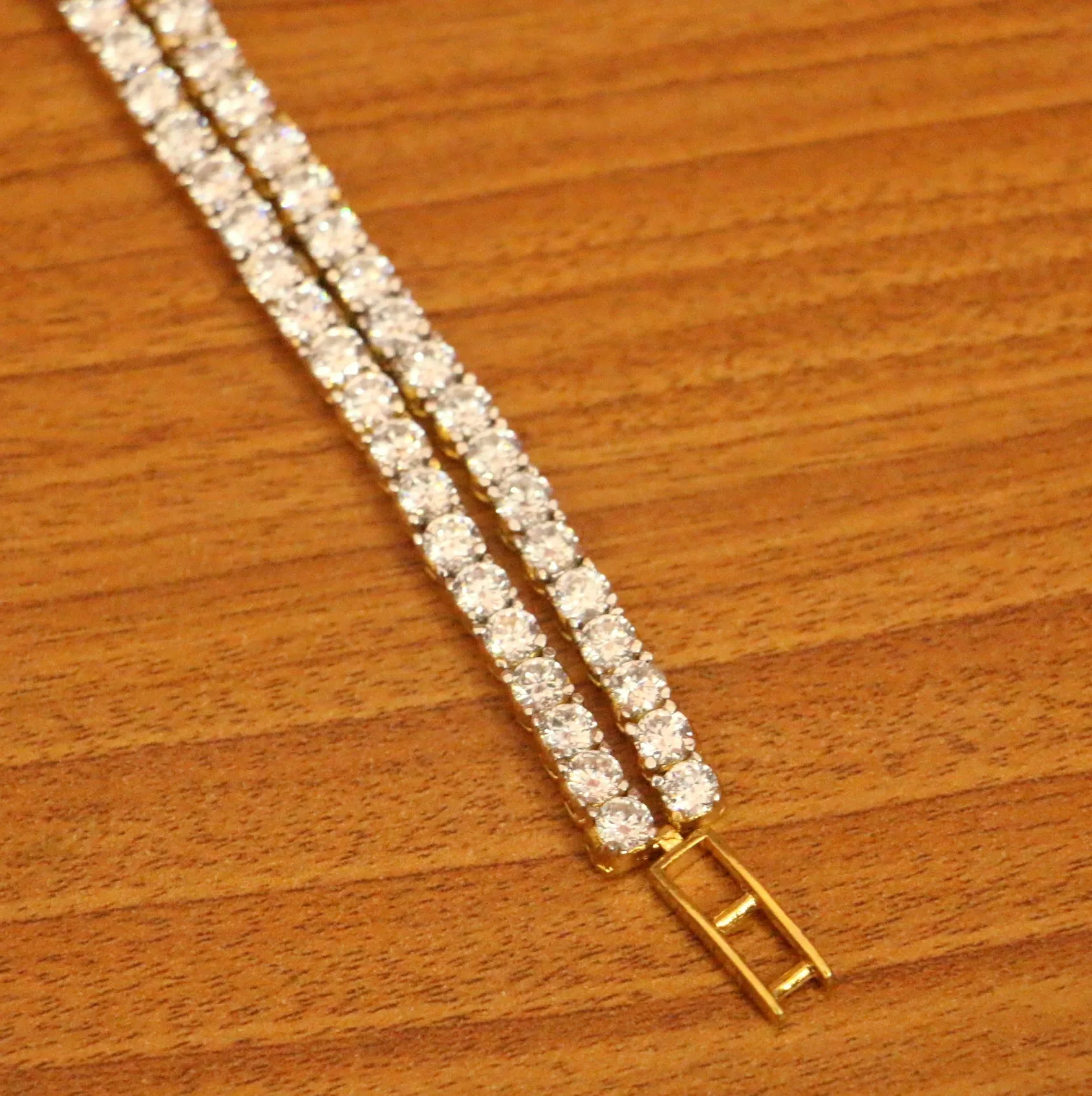 DIAMOND LOOK MULTI LAYERED CZ CHAIN BRACELET