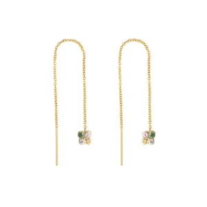 Disco Cube Tiny Threader Earrings