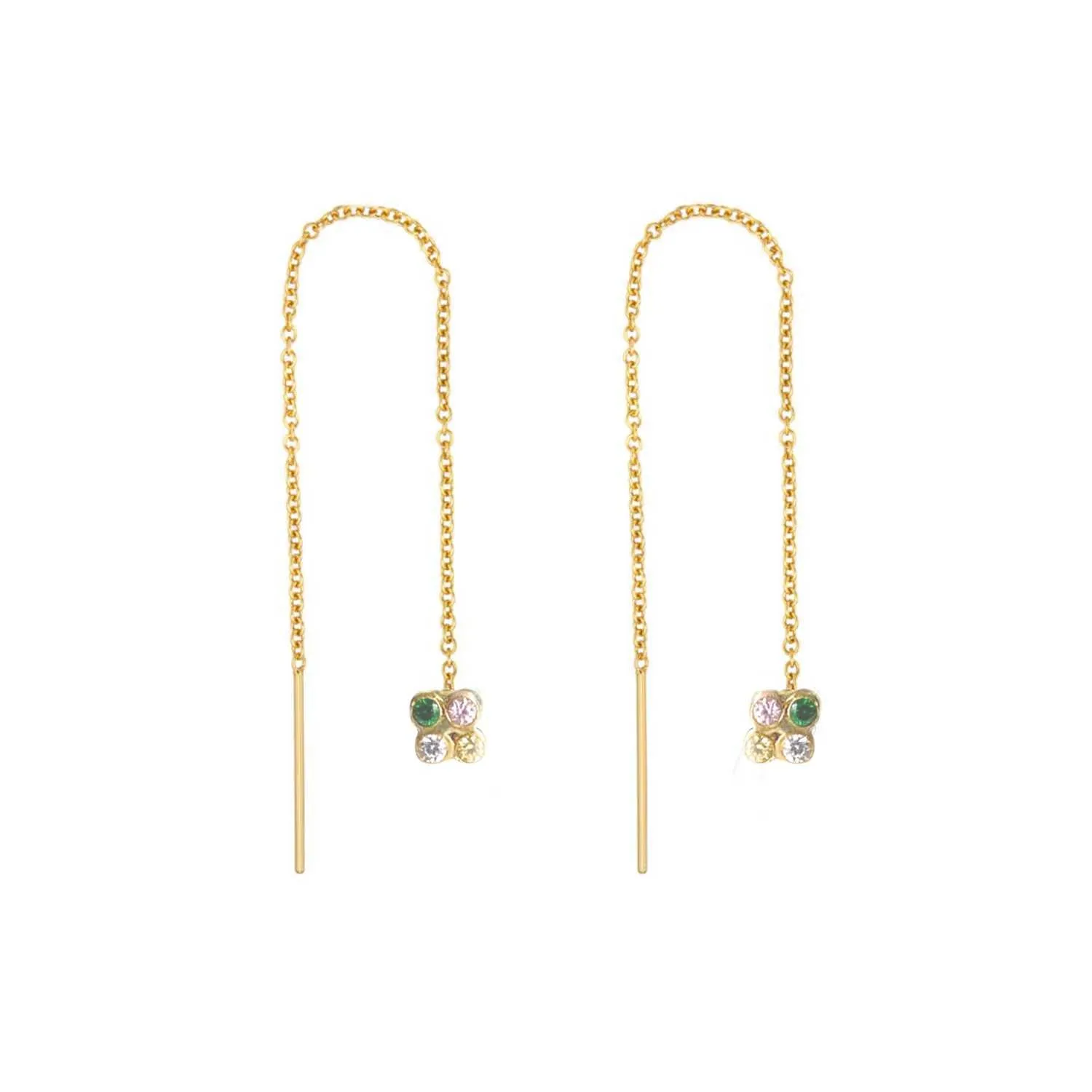 Disco Cube Tiny Threader Earrings
