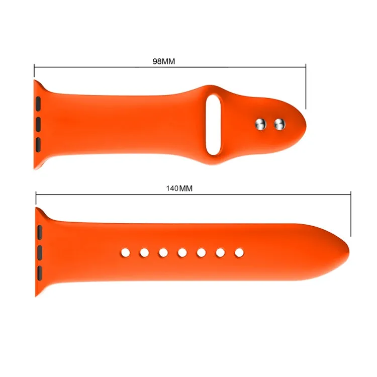 Double Rivets Silicone Watch Band for Apple Watch Series 3 & 2 & 1 42mm(Orange)