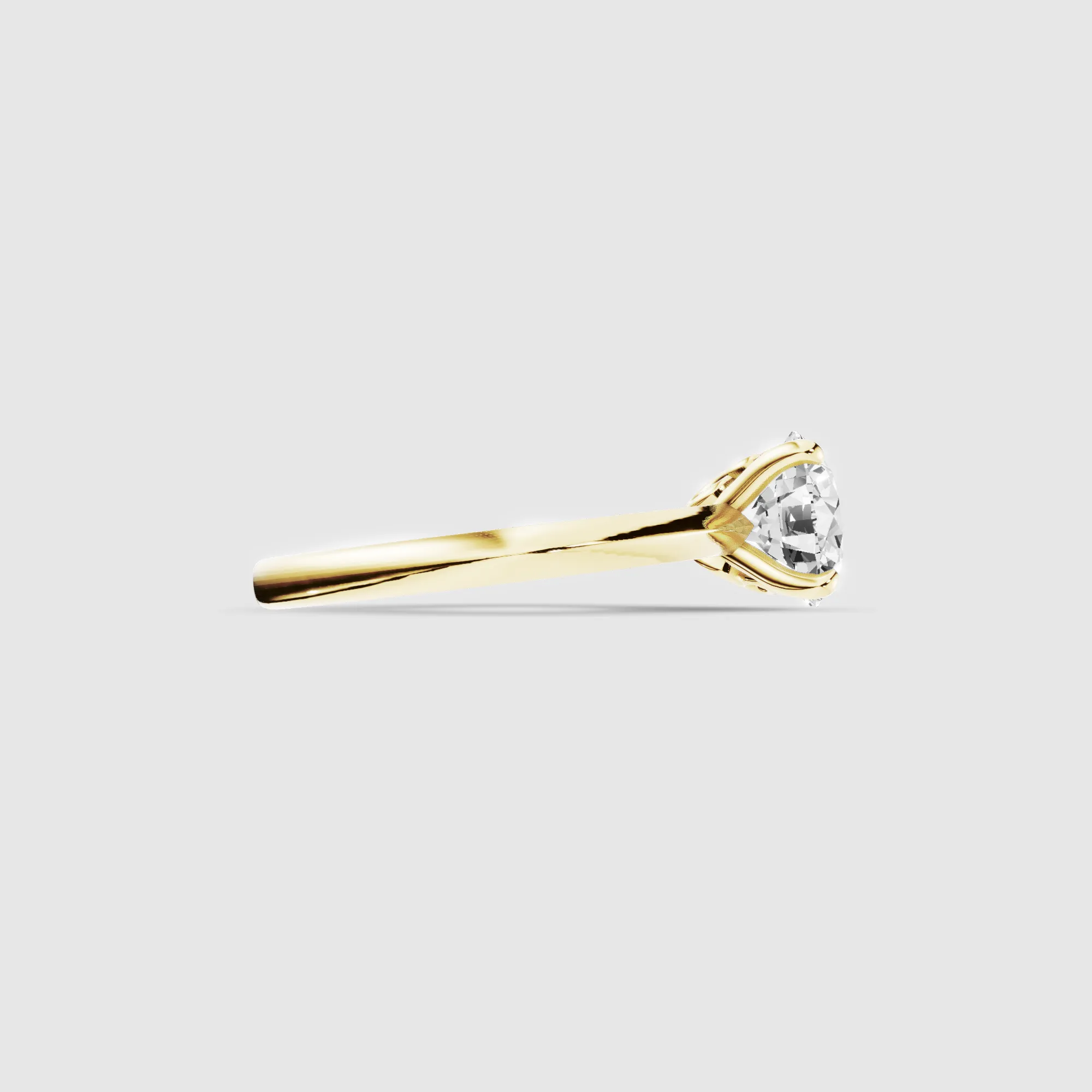 Eternal Infinity Set Lab Grown Diamond with Sleek Knife Edge Shank Solitaire ring-Round