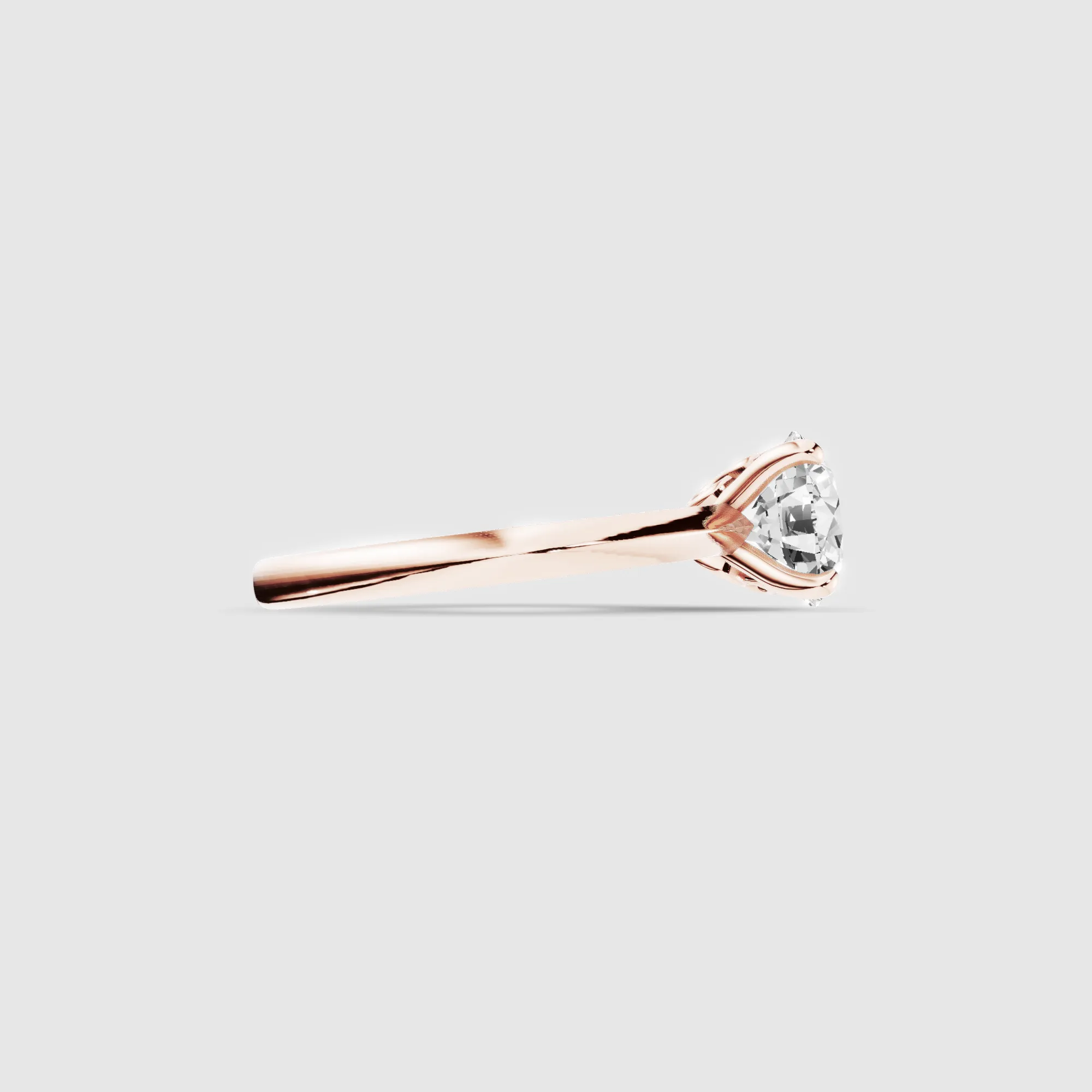 Eternal Infinity Set Lab Grown Diamond with Sleek Knife Edge Shank Solitaire ring-Round
