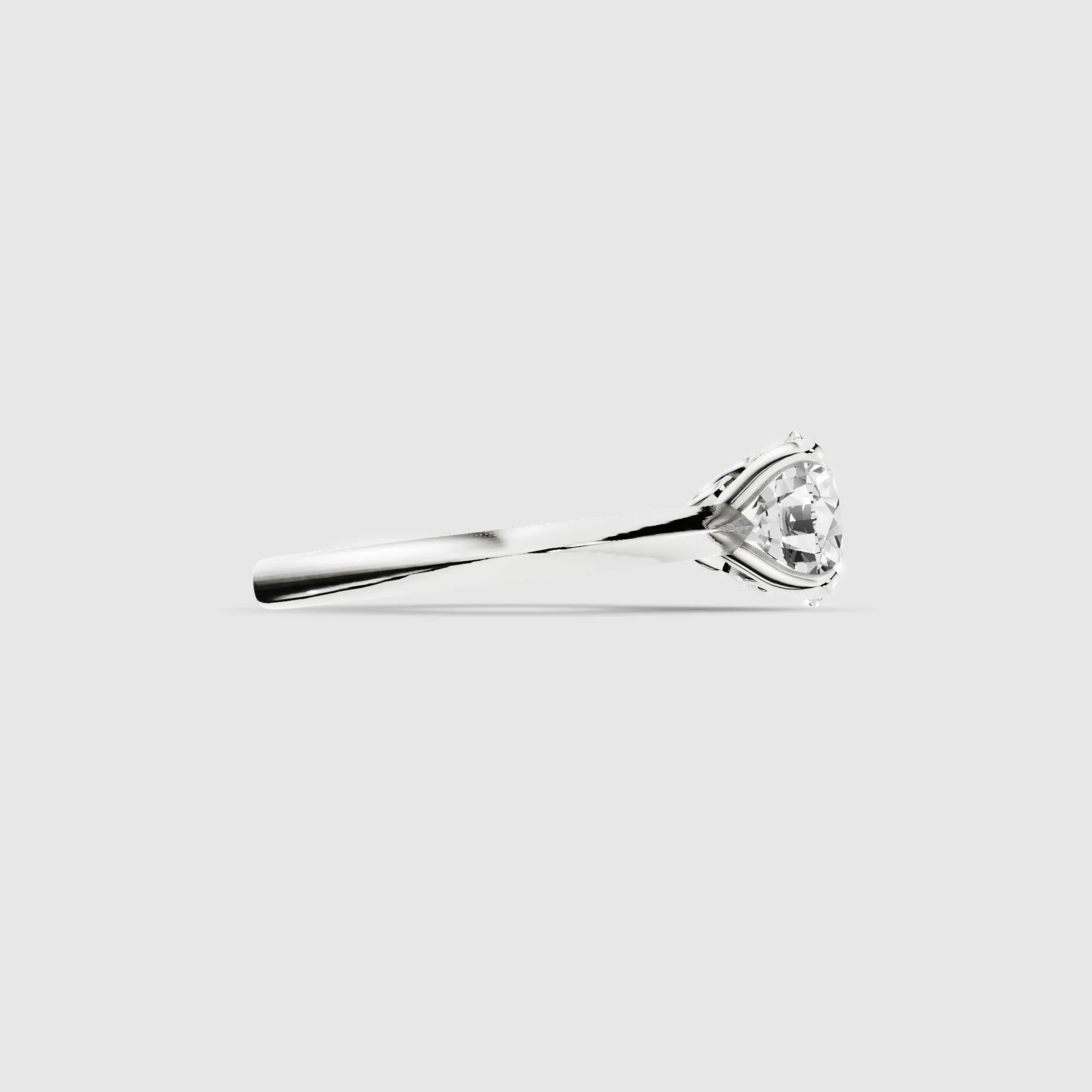 Eternal Infinity Set Lab Grown Diamond with Sleek Knife Edge Shank Solitaire ring-Round