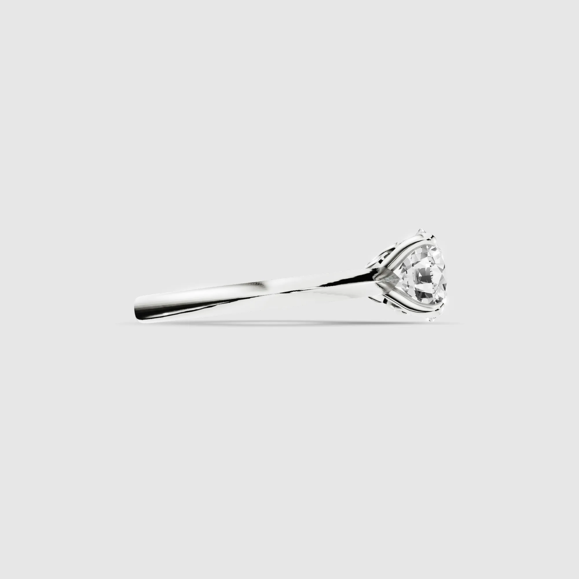Eternal Infinity Set Lab Grown Diamond with Sleek Knife Edge Shank Solitaire ring-Round
