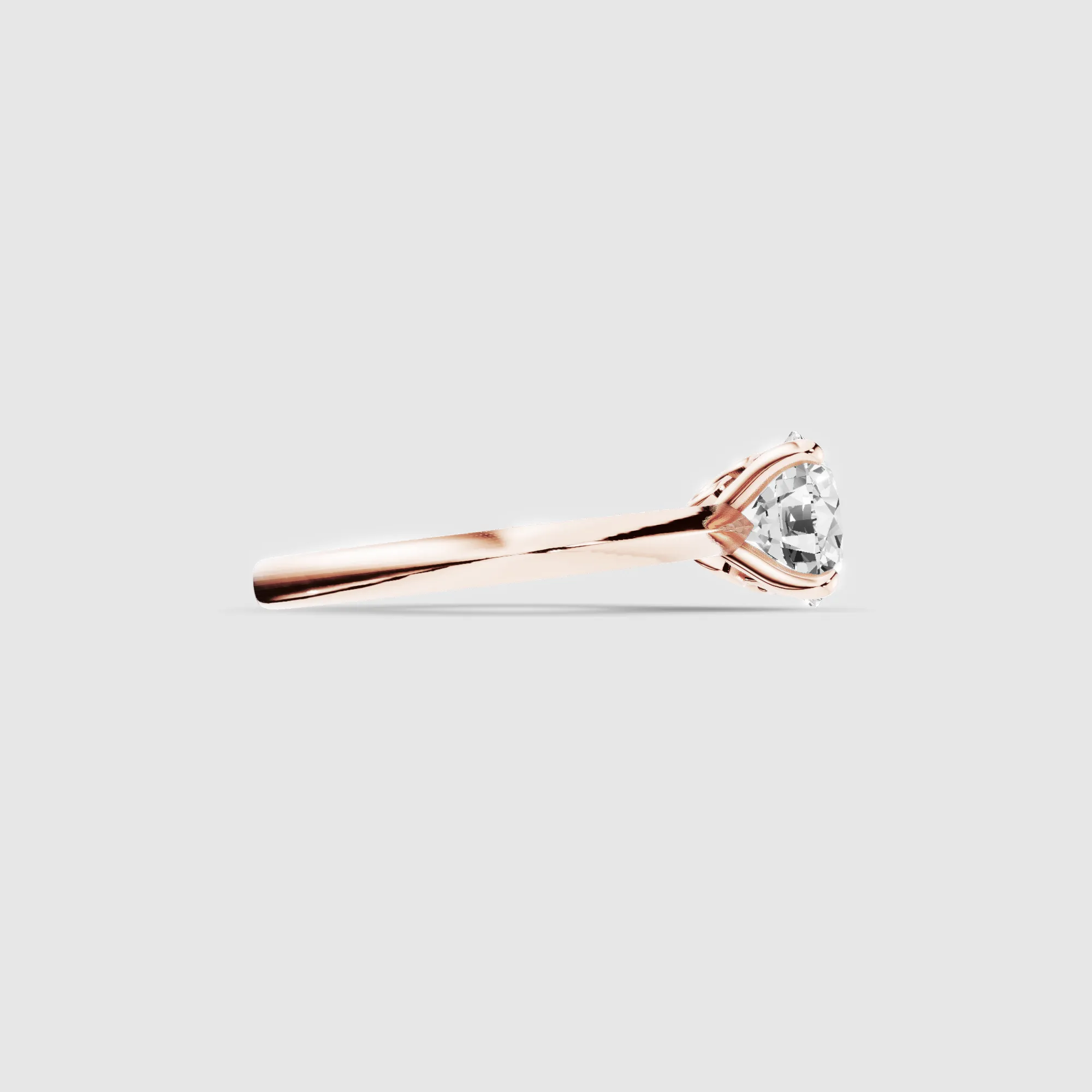 Eternal Infinity Set Lab Grown Diamond with Sleek Knife Edge Shank Solitaire ring-Round