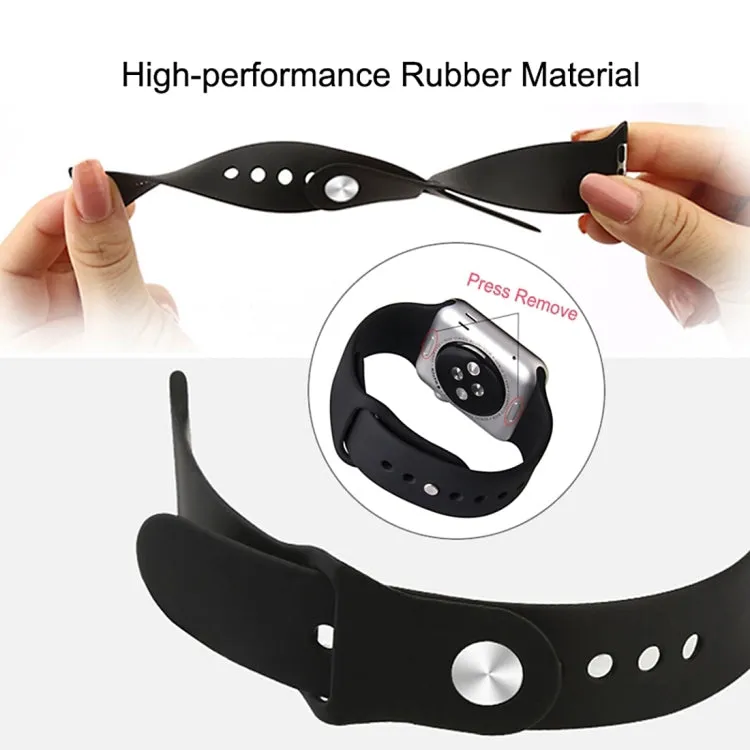 For Apple Watch Ultra 49mm & Watch Ultra 2 49mm / Series 9&8&7 45mm / SE 3&SE 2&6&SE&5&4 44mm / 3&2&1 42mm 3 in 1 Rubber Watch Band with Pin Buckle(Silver)