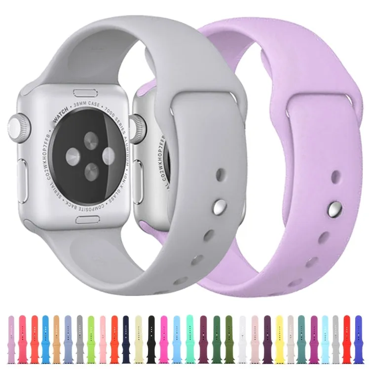 For Apple Watch Ultra 49mm & Watch Ultra 2 49mm / Series 9&8&7 45mm / SE 3&SE 2&6&SE&5&4 44mm / 3&2&1 42mm 3 in 1 Rubber Watch Band with Pin Buckle(Silver)