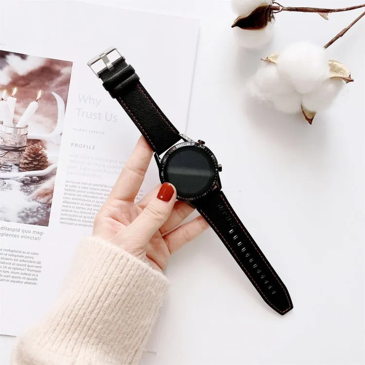 For Huawei Watch GT2 Pro Litchi Texture Leather  Watch Band(Black)