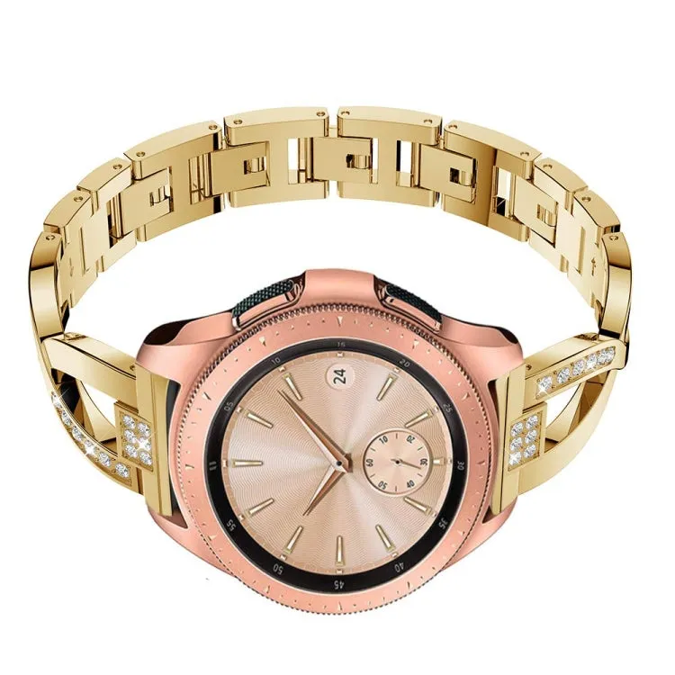 For Samsung GearS3 / Ticwatch Pro / HUAWEI GT Universal 22mm Metal Diamond Strap(gold)