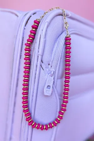 Fuchsia Mixed Beaded Necklace