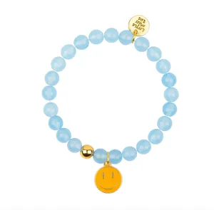 Gemstone Bracelet, Smiley Charm