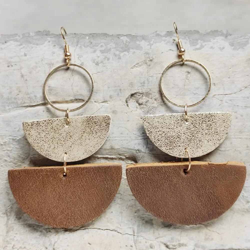 Geo Glam: Geometrical Shape Dangle Earrings - Modern Chic Elegance