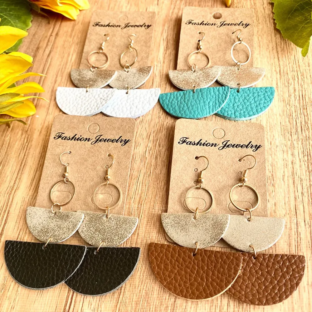 Geo Glam: Geometrical Shape Dangle Earrings - Modern Chic Elegance