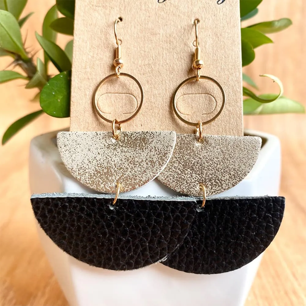 Geo Glam: Geometrical Shape Dangle Earrings - Modern Chic Elegance