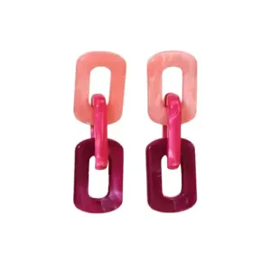 Geometric Acrylic Chain Dangle Earrings