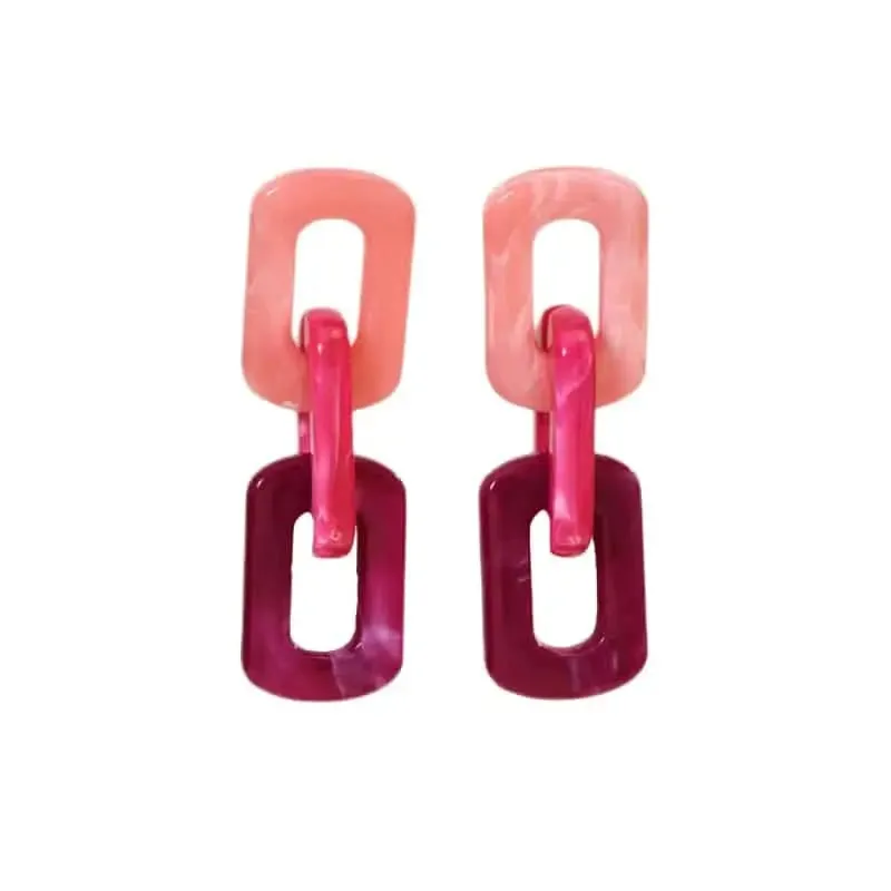 Geometric Acrylic Chain Dangle Earrings