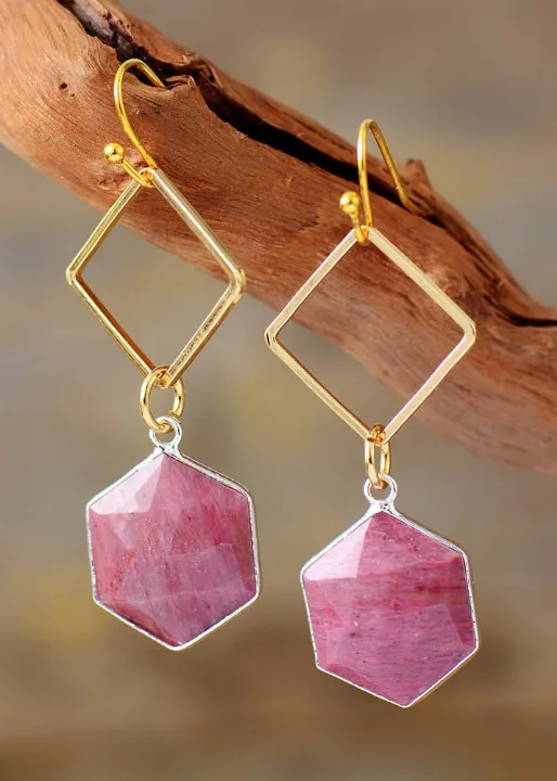 Gold Beaded Boho Earrings