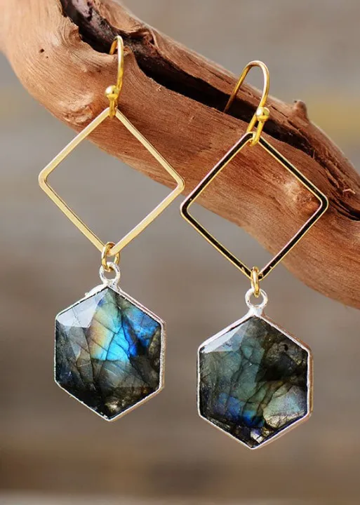 Gold Beaded Boho Earrings