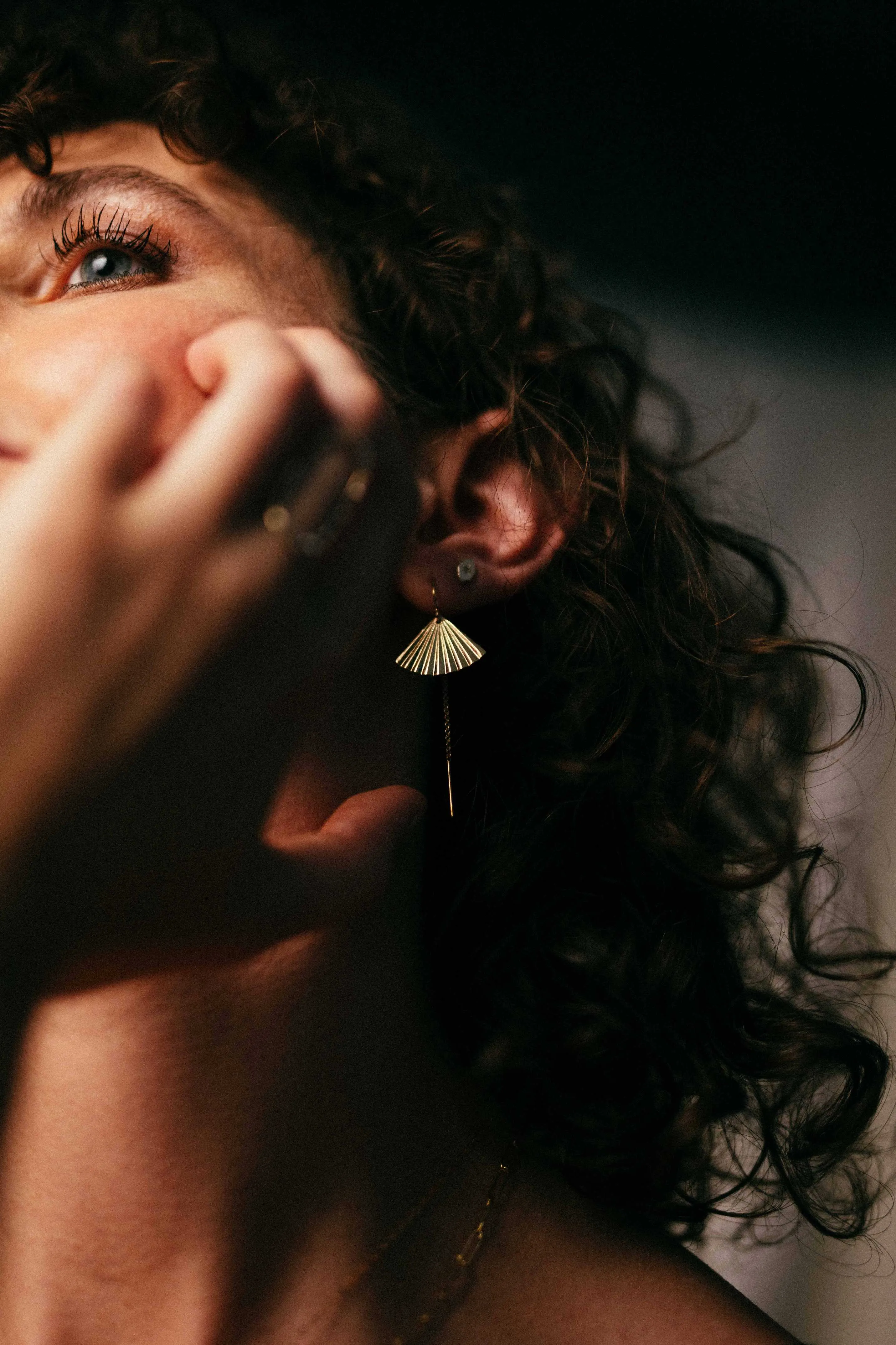 Gold Filled Fan Half Threader Earrings